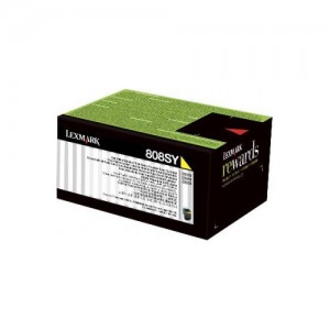 Genuine Lexmark 808SY Std Yellow Toner - 2,000 pages