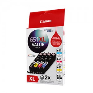 Genuine Canon CLI651XL Ink Value Pack - CLI651XL B,C,M,Y x 1 - ref to individual yields