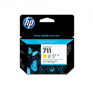 Genuine HP #711 29ml Yellow Ink Cartridge 3 Pk -