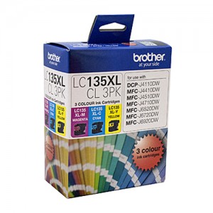 Genuine Brother LC-135XL CMY Colour Pack - up to 1200 pages per colour