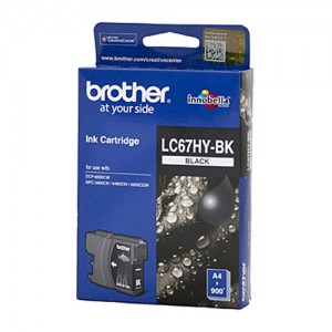 Genuine Brother LC-67BK Black Ink Cartridge High Capacity - 900 pages