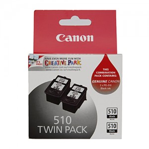 Genuine Canon PG-510 Black Ink Cartridge Twin Pack - 220 pages each
