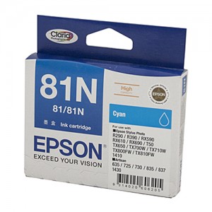 Genuine Epson T1112 (81N) Cyan Ink Cartridge (replaces T0812) - 805 pages