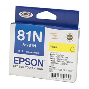 Genuine Epson T1114 (81N) Yellow Ink Cartridge (replaces T0814) - 805 pages