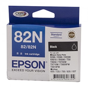 Genuine Epson T1121 (82N) Black Ink Cartridge (replaces T0821) - 330 pages