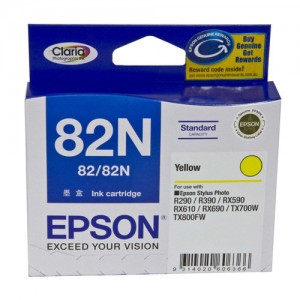 Genuine Epson T1124 (82N) Yellow Ink Cartridge (replaces T0824) - 510 pages