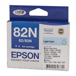 Genuine Epson T1125 (82N) Light Cyan Ink Cartridge (replaces T0825) - 510 pages