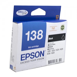 Genuine Epson T1381 (138) H/Y Black Ink Cartridge - 380 pages
