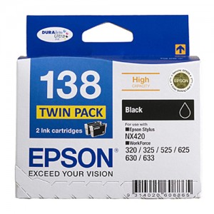 Genuine Epson 138 Black Twin Pack