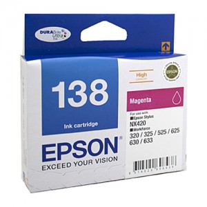 Genuine Epson T1383 (138) H/Y Magenta Ink Cartridge - 420 pages