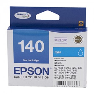 Genuine Epson T1402 (140) H/Y Cyan Ink Cartridge - 755 pages