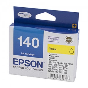 Genuine Epson T1404 (140) H/Y Yellow Ink Cartridge - 755 pages