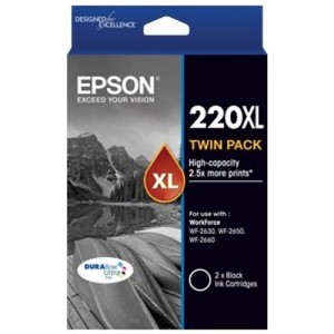 Genuine Epson 220 HY Black Twin Pack