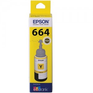 Genuine Epson T664 EcoTank Yellow Ink Bottle