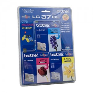Genuine Brother LC-37 Cyan, Magenta & Yellow Colour Pack - 300 pages each